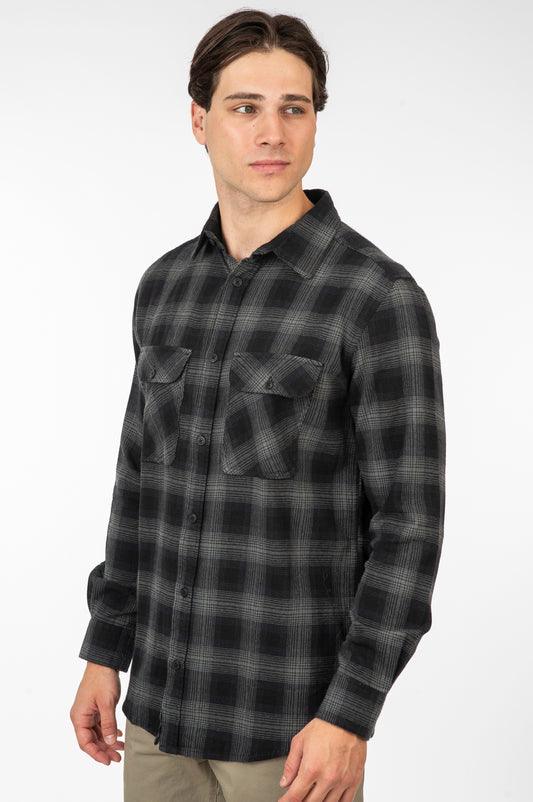 Πουκάμισο Φανέλα Rebase 252RGS-5103  Black-Sage
