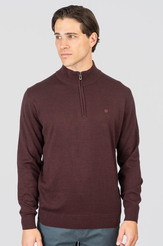Πλεκτό  Half-Zip Rebase 252RKNIT-8032 Bordeaux Melange