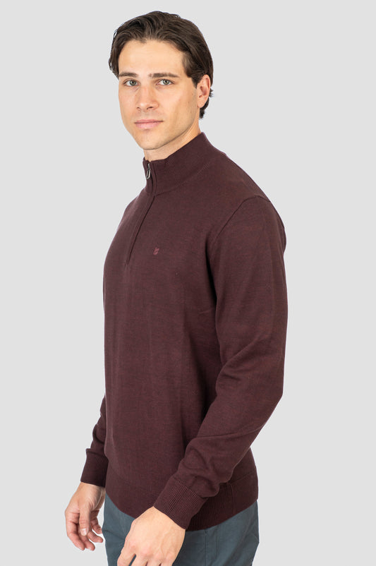 Πλεκτό  Half-Zip Rebase 252RKNIT-8032 Bordeaux Melange