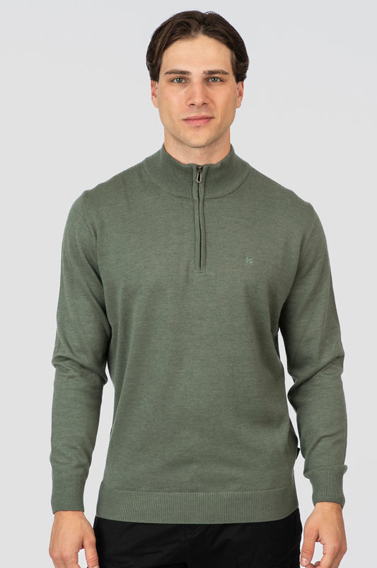 Πλεκτό  Half-Zip Rebase 252RKNIT-8032 Moss Green