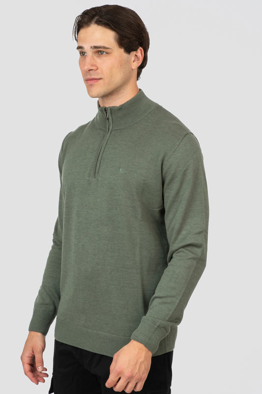 Πλεκτό  Half-Zip Rebase 252RKNIT-8032 Moss Green