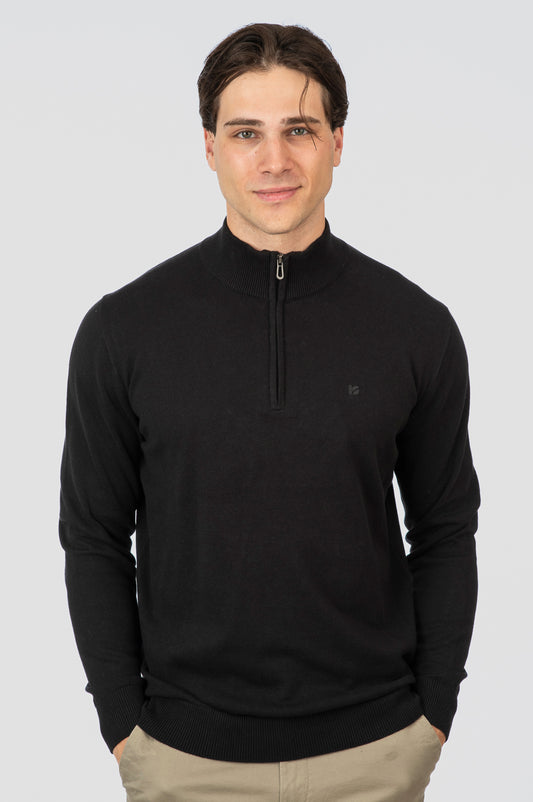 Πλεκτό  Half-Zip Rebase 252RKNIT-8032 Pure Black