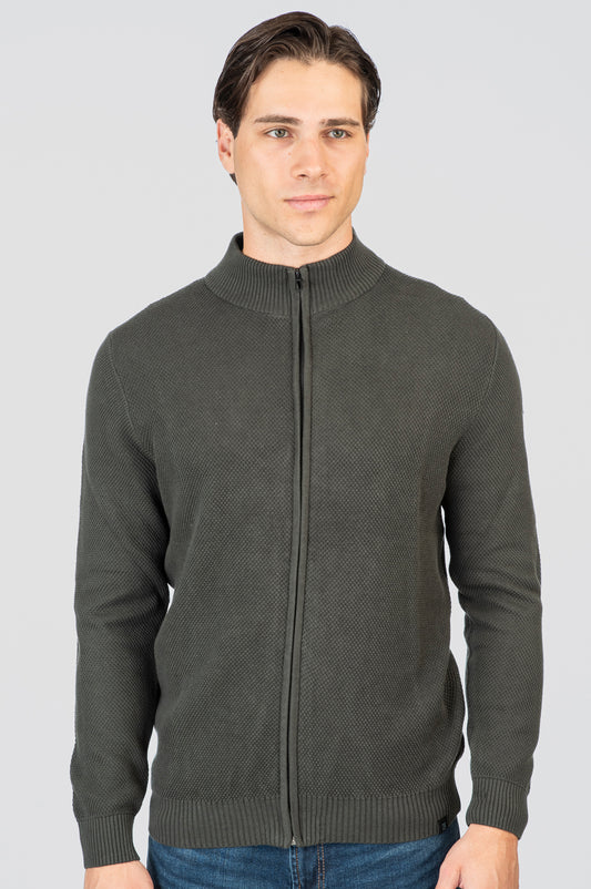 Πλεκτή Ζακέτα Rebase 252RKNIT-8035  Dark Green