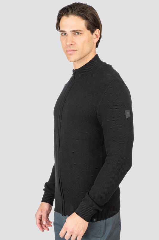 Πλεκτή Ζακέτα Rebase 252RKNIT-8035 Pure Black