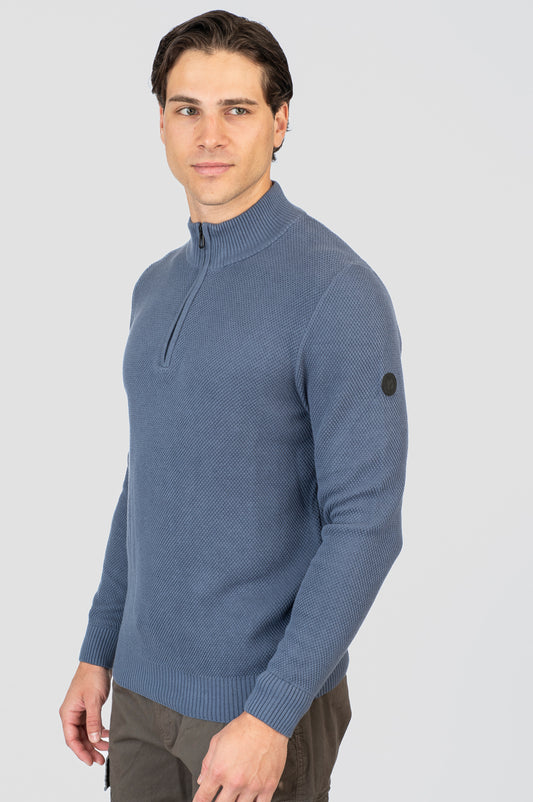 Πλεκτό Half-Zip Rebase 252RKNIT-8037 Indigo