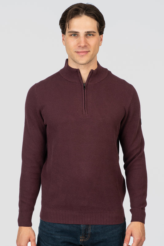 Πλεκτό Half-Zip Rebase 252RKNIT-8037 Aubergine