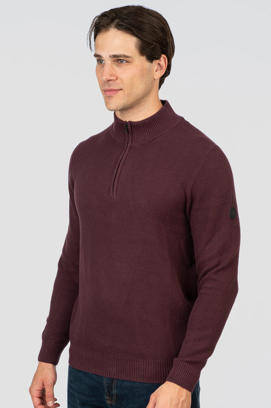 Πλεκτό Half-Zip Rebase 252RKNIT-8037 Aubergine